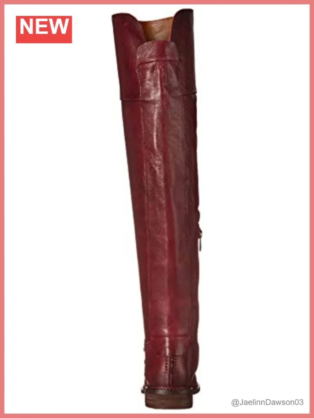 Over-the-Knee Leather Boots Almond Toe Studded Block Heel